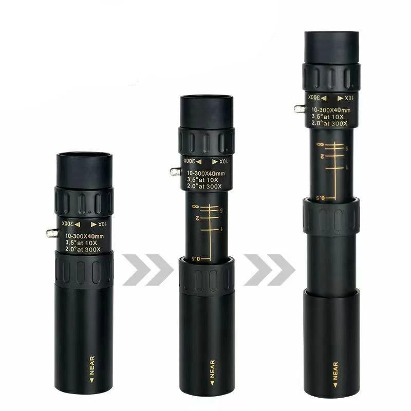 10-300x40 Zoom Telescope HD 4K Portable Strong Binoculars Long Range Professional Monocular BAK4-Prisms For Hunting Camping