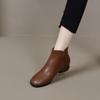 Short Boots Leather Boots Flat Cotton Boots