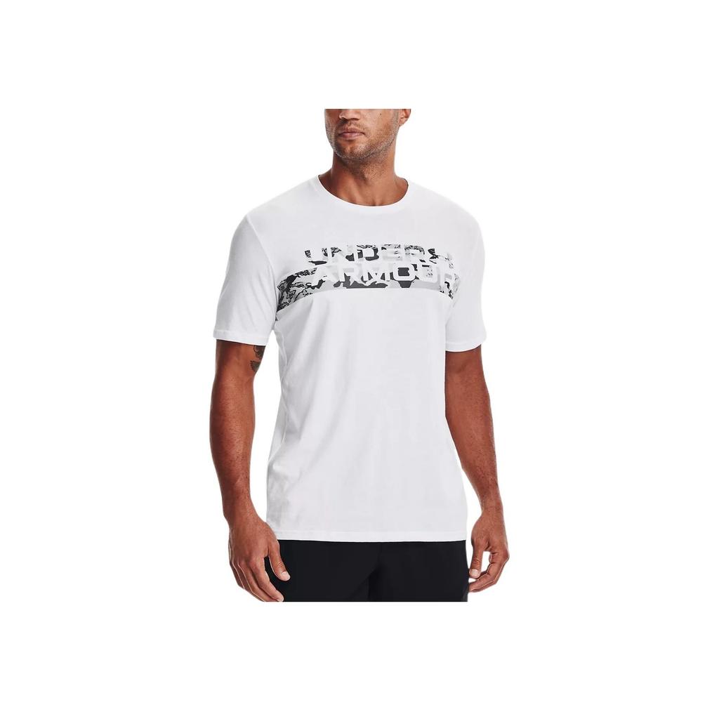 Under Armour Camo Chest Letter Print Casual T-Shirt Men Tops White 1370519