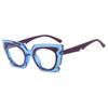 Unique Oversized Cat-Eye Plain Glasses Fashionable Cutout Design Ins Decorative Blue Light Blocking Non-Prescription Eyewear