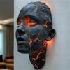 Cracked Soul Wall Light with Black Lava Shattered Effect 3D Resin Art Sconce for Gothic Home Halloween Atmosphere Decoration