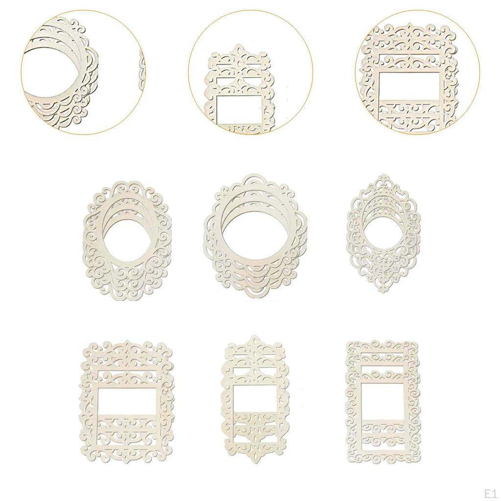 18x Decorative Photo Frame Picture Display Supplies Rustic Wood Handcraft DIY Crafting Journal