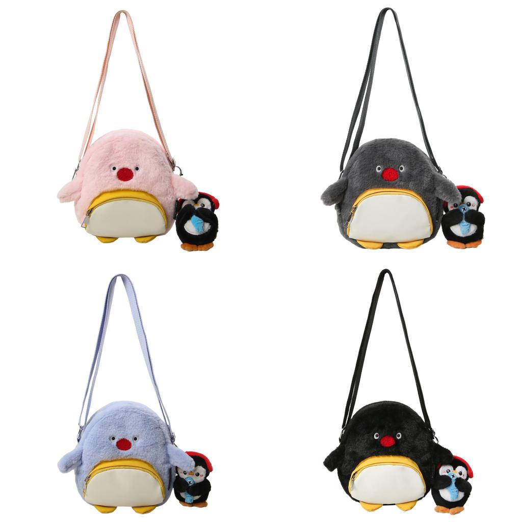 Cartoon Duffle Bag For Women With Plush Material And Large Capacity For Daily Use