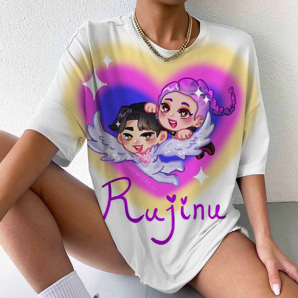Hot K-Pop Demon Hunters Mira Rumi Zoey Printing T-shirt Women Fashion Short Sleeve Street Casual Personality Summer T-shirt