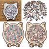 135Pcs/Set Cat Shaped Wooden Jigsaw Puzzle Focus Logic Training Wood Puzzle Game Educational Difficult Puzzle Toy Decoration Cat Lovers Gift