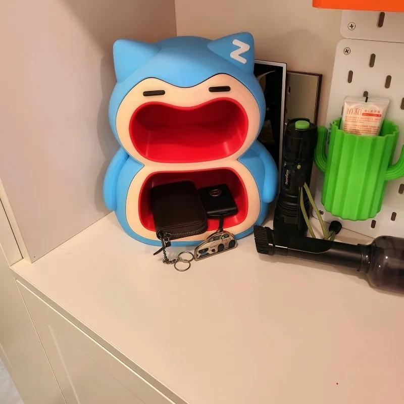 23x25cm Pokemon Snorlax Storage Box Double Layer Desktop Entryway Organizer Decorative Ornament Practical Creative Gift For Boys