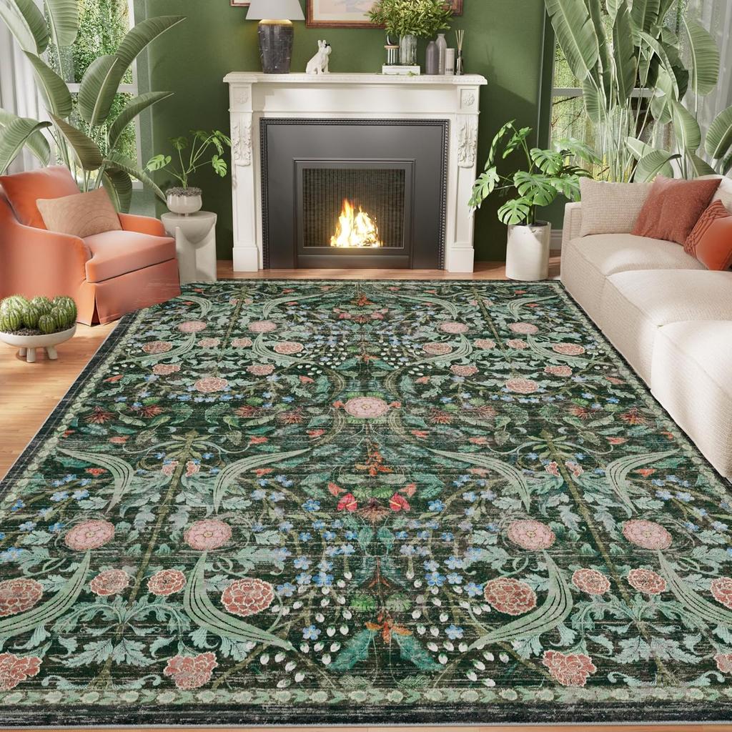Traditionelle Pinke Blumengirlanden-Dekoration Teppichmatte Böhmischer Stil Teppich Blumendekoration Elegant Wohnzimmerdekoration