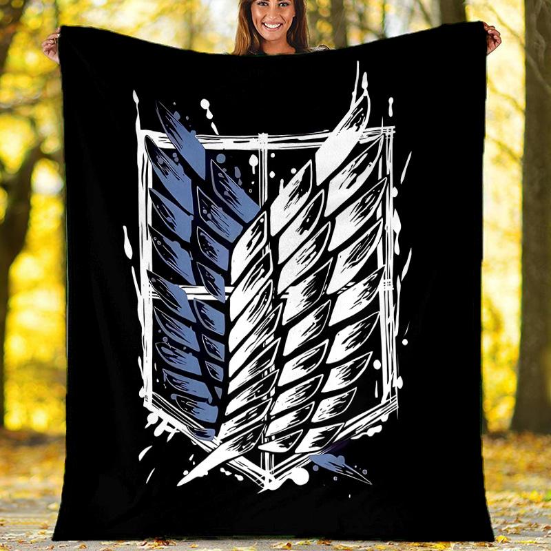 Attack on Titan2 printed throw blanket—lightweight,soft,warm;versatile blanket for all seasons—perfect as &air-conditioning throw,nap blanket