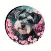 Schnauzer Floral Design Spare Tire Cover Multiple Sizes Waterproof for SUVs Vehicles