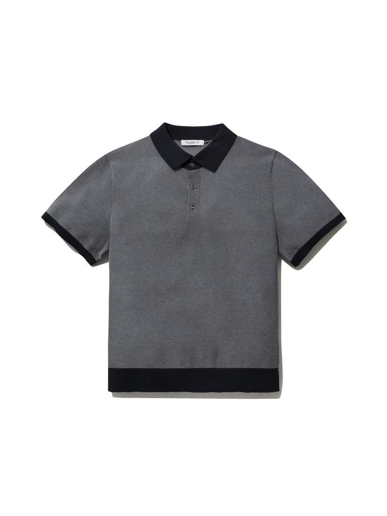 OLZEN Men'S Short Sleeve Pique Thierry Knit_Zog2Et1301Nv