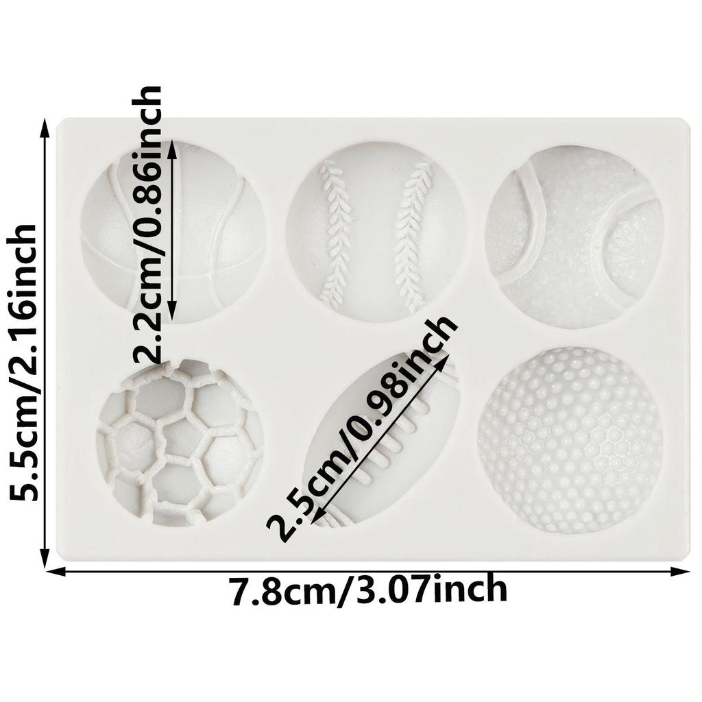 Sports Ball Silicone Mold Football Baseball Basketball Fondant Molds Cake Decorating Tools Theme Cake Dessert Decorated Chocolate Candy Mold