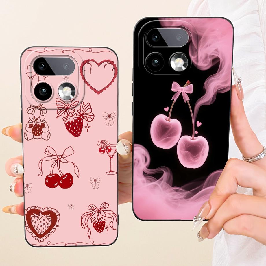 Měkké silikonové pouzdro TPU pro Realme 16 Pro Pro+ Telefonní pouzdro Vintage Hvězdná Třešňový Mašle Tisk Sedmikráska Nárazník Pro Realme16 Nárazuvzdorné