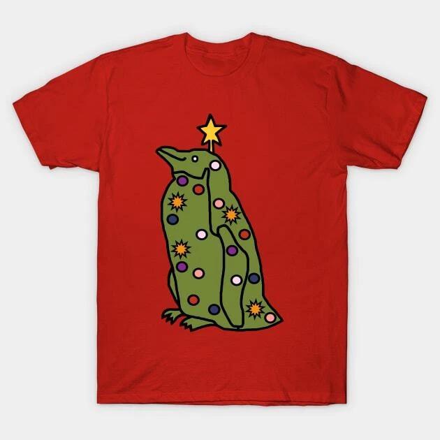 Funny Christmas Tree Penguin Made in Australia T-Shirt 2XL