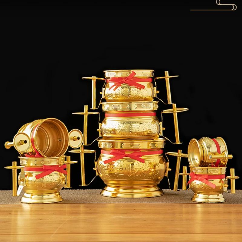 1pc Metal Incense Burner Ornament Temple Incense Burner Candlestick Buddha Hall Desktop Incense Burner Pray for Auspiciousness