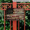 2D Flat Rustic American Sign Rustic Aluminum American Style 8x12 Inch Sign U.S. Flag Design Pledge of Allegiance & Liberty Quote