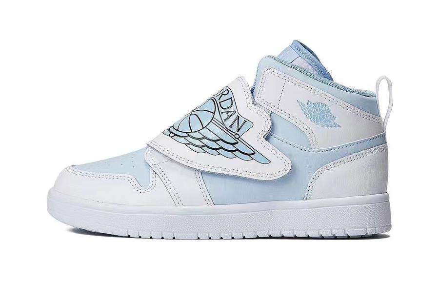 

Jordan Air Jordan 1 Abrasion Resistant High top Children s Basketball Shoes White Blue Children Aged 3 7 Years Old BQ7197-411 35
