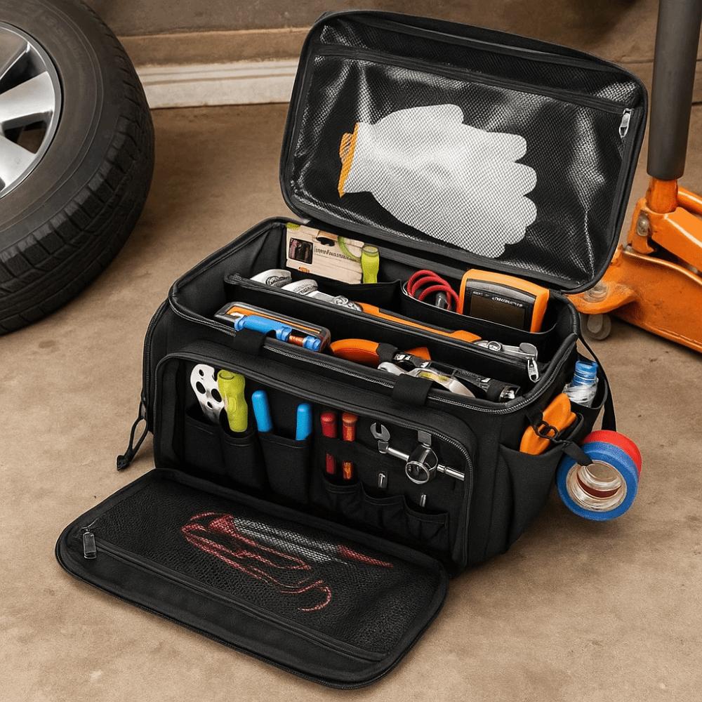 Comfortable Handle Tool Storage Bag Thick Padded Base Tool Case  Home Garage