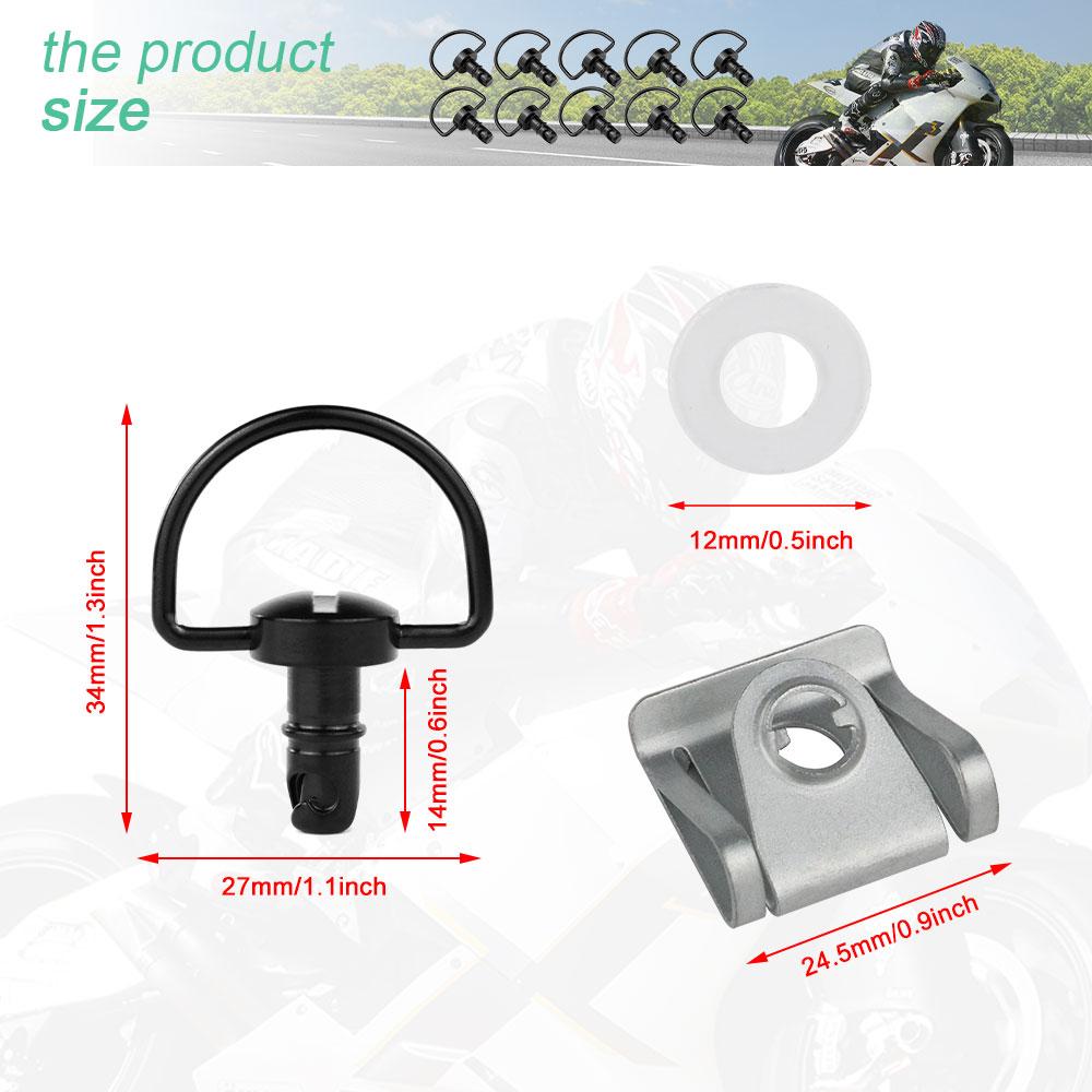 14mm Motorcycle Quick Release 1/4 D-ring Turn Race Fairing Fastener Universal For Honda Yamaha Suzuki Kawasaki Ducati Aprilia
