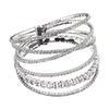 Diamond-Encrusted Steel Wire Elastic Bracelet Six Rows Open ** Fork Wound Rhinestone Bracelet Full Diamond Bracelet Female