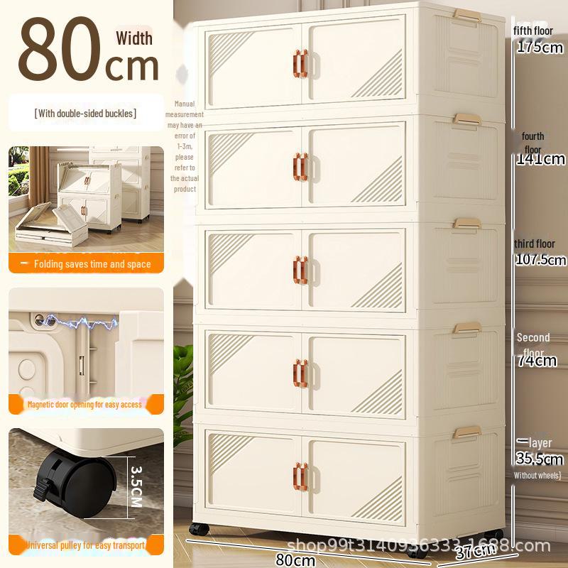 Foldable Multi-Layer Storage Cabinet for Clothes, Snacks, Books, and Toys