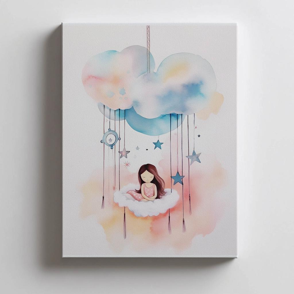 Cloud Carousel of Dreams Cloud Carousel of Dreams, 40X50 Cm, Gold Aluminum Frame, 230 Gsm Matte Paper