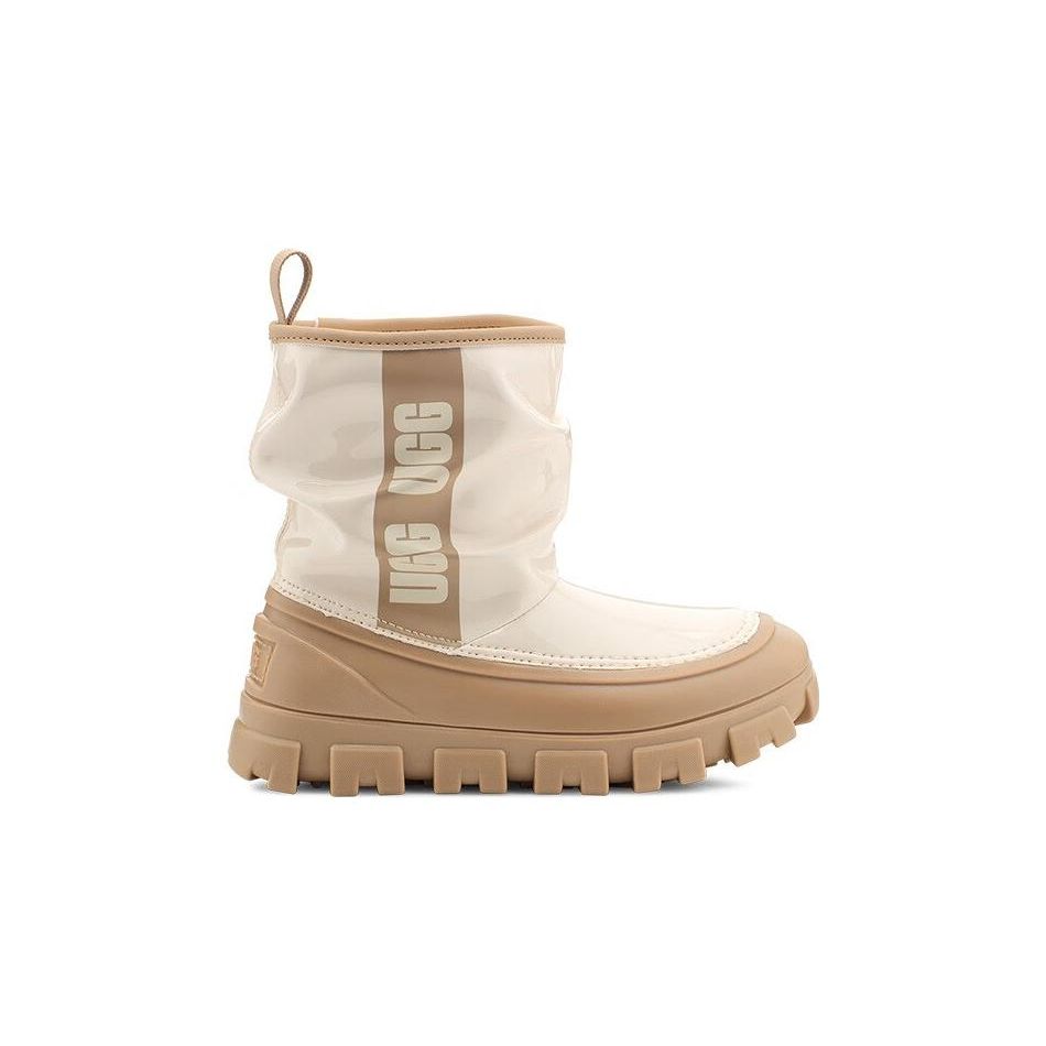 UGG Fashion Thick Sole Slip-On Mid-Calf Boots Kids boots Mustard-Seed Jasmine-White 1143697-MSJS