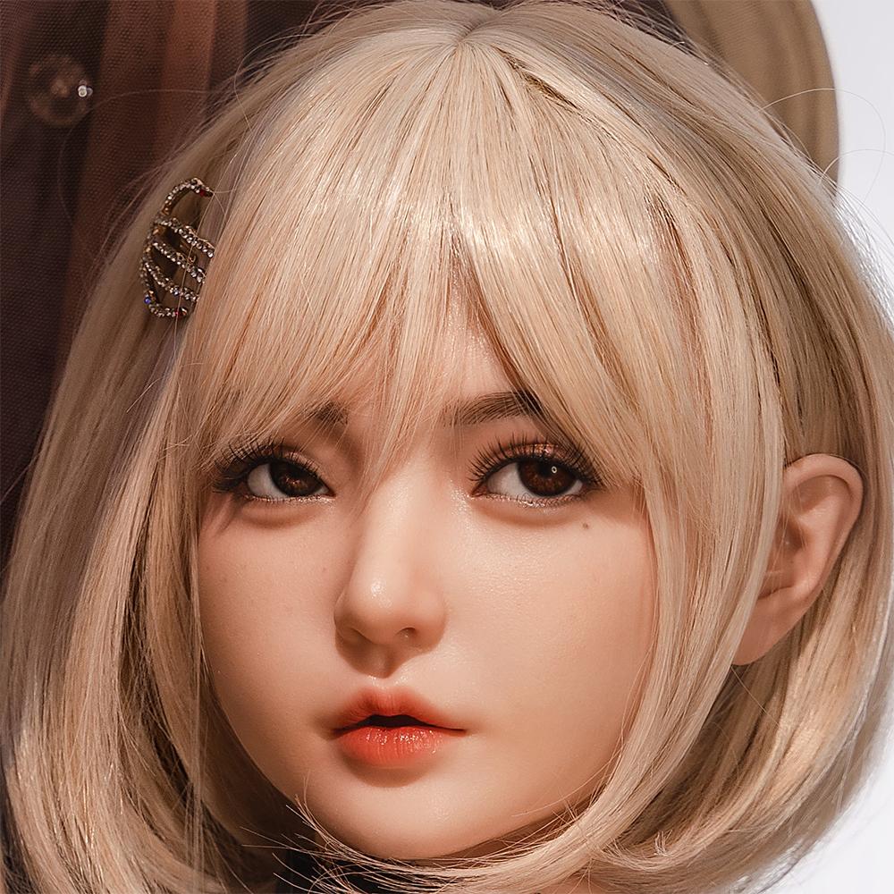 Head with Realistic Oral Function 100% Silicone Compatible with 130-180cm Sex Dolls M16 Thread Interface Wig & Implant Hair Options 3kg