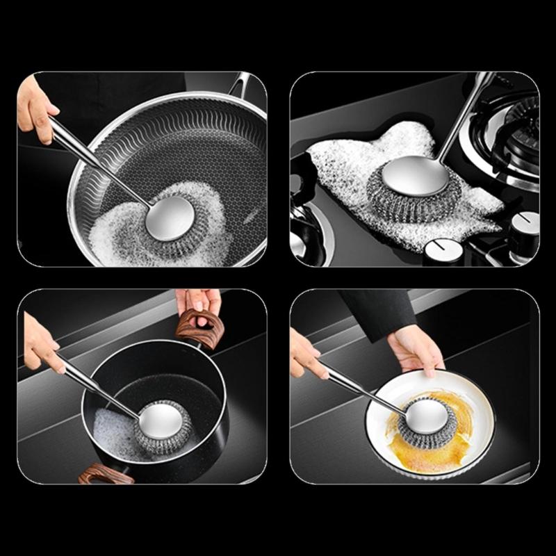 Professional Stainless Steel Scrub Cleaning Brush with Comfortable Handle