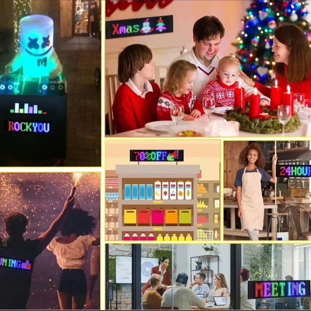 DIY Auto DIY Light Bar RGB LED Scrolling Advertising Light Flexible Pixel Screen Truck Eye Sign