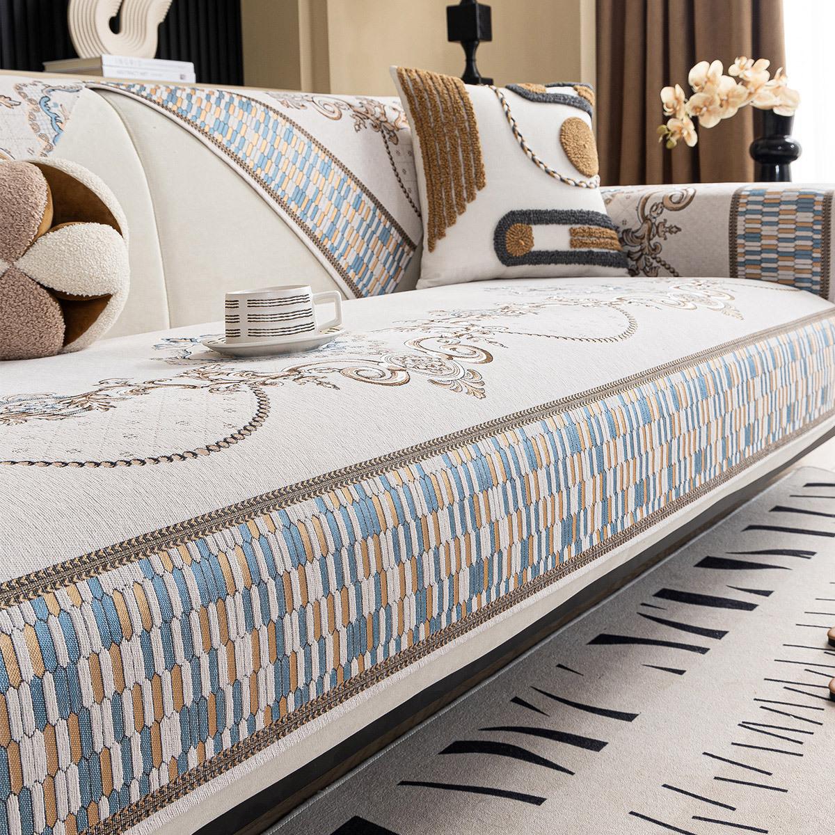 

1 шт. Шенилловая подушка для дивана с ромбовидным узором - Современный геометрический дизайн, для гостиной, спальни, офисного декора, чехол для секционного дивана, спальня 90 * 160cm single pack