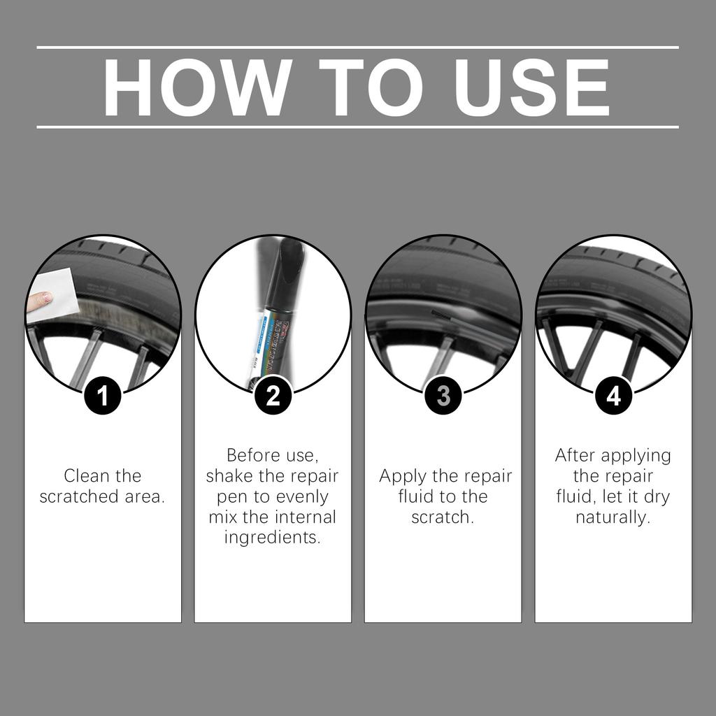 Black Car Wheel Scratch Repair Pen Car Paint Scratch Dirt Removal Repair And Touch Up Pen