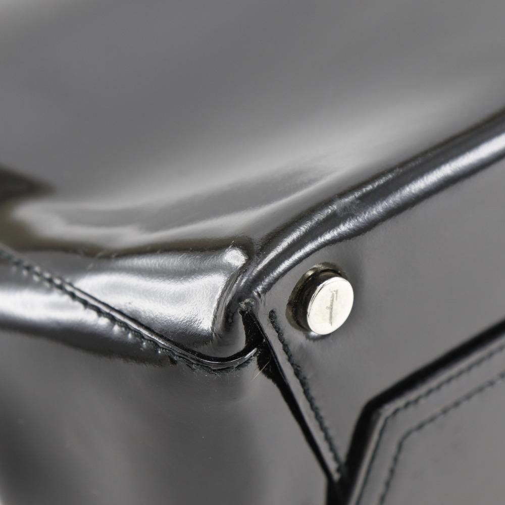 Salvatore Ferragamo Vala Handbag Black Patent Leather Women Used