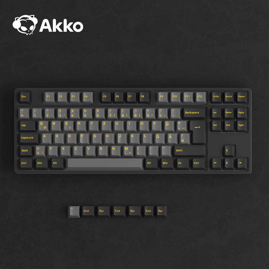 Akko Schwarz & Gold 5087S ISO DE Layout Kabelgebundenes Tenkeyless Mechanisches Keyboard