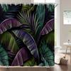 Tropical Plant Leaf Palm Printing Shower Curtains Bathroom Curtain Frabic Waterproof Polyester Bathroom Curtain Decor with Hooks