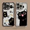 Lovely Cartoon Black Cat Case for Apple iPhone 17 Pro Max 12 Plus 14 Air 16 Pro 13 15 16e 11 Phone Cover