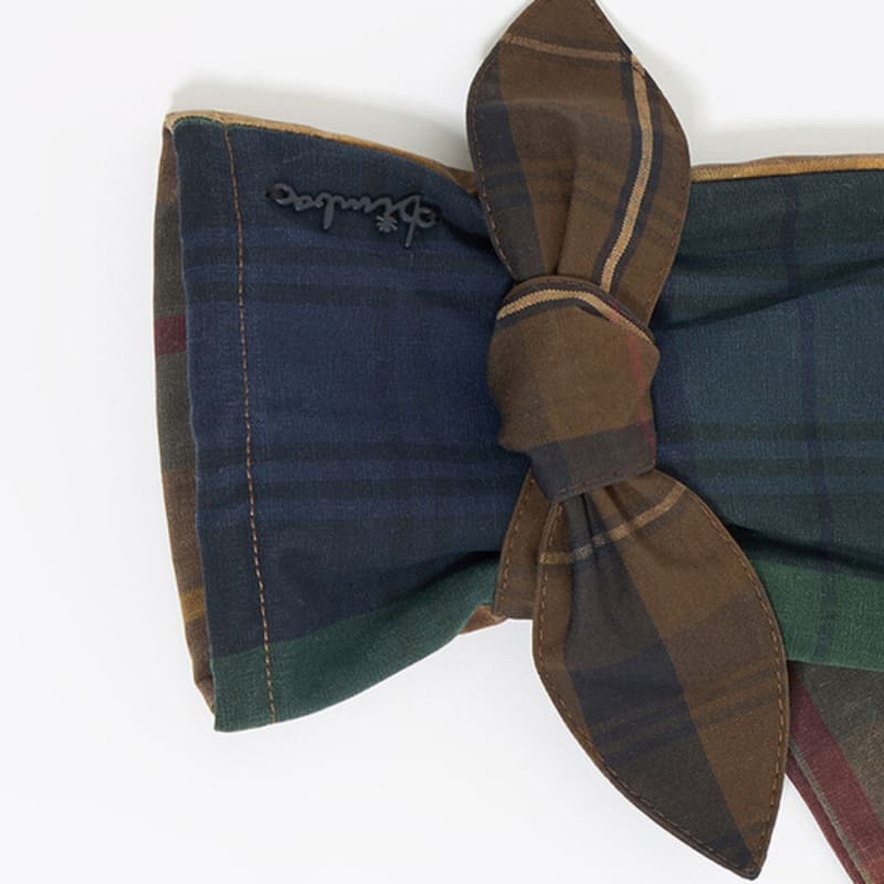 BIMBA Y LOLA Modré kostkované rukavice s mašlí B246AIG002BLB