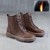 Fashion Women Snow Boots Autumn Winter Warm Plush Shoes Handmade Retro Style Flats Heel Zipper Ankle Boots For Women