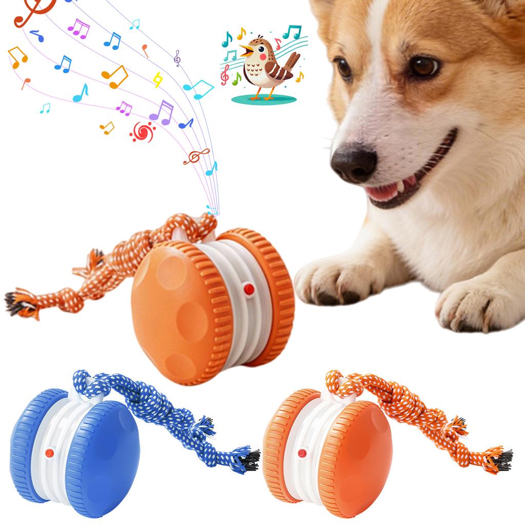 Smart Dog Rolling Ball Interactive Dog Toys With Rope Motion Activated Automatic Moving Squeaky Dog Training Puppy Chew Toy Ball