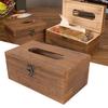 Vintage Wooden Tissue Box Decorative Retro Napkin Box Paper Towel Storage Case for Home Massage Shop