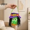 Festival Celebration Supplies Halloween Candy Bags for Kids, Trick or Treat Handbag with Handle, Spooky Pumpkin Ghost Witch Party Favors Black