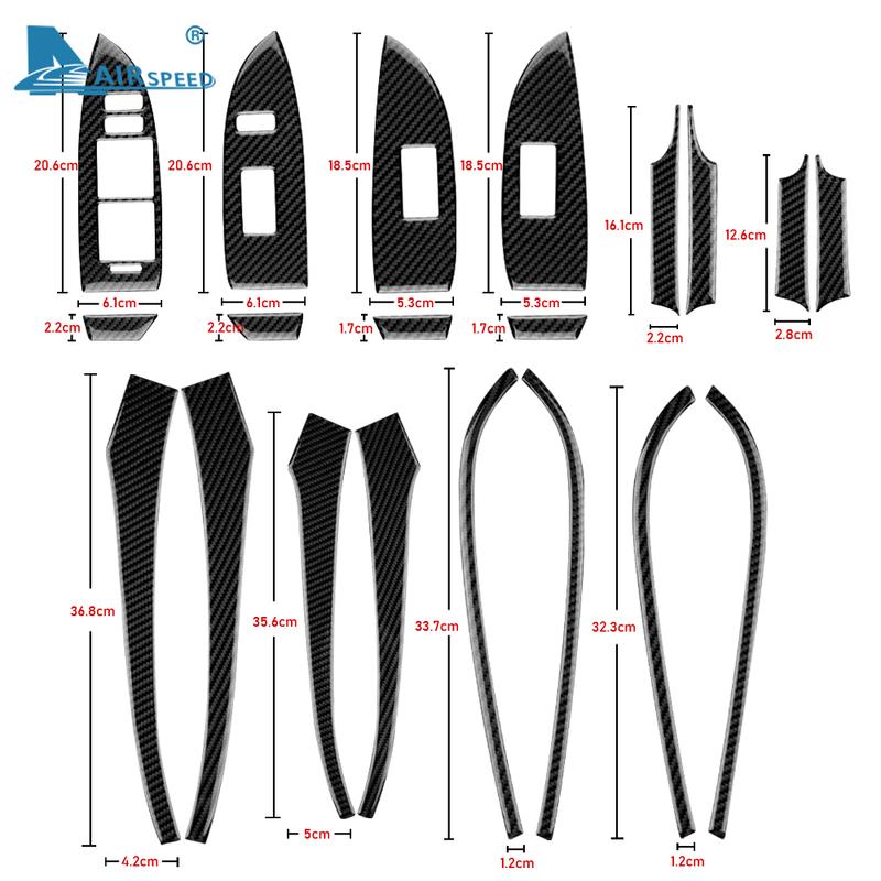 Real Soft Carbon Fiber For Toyota Prius 2010 2011 Door Window Switch Button Interior Trim Panel Car Sticker Accessories.