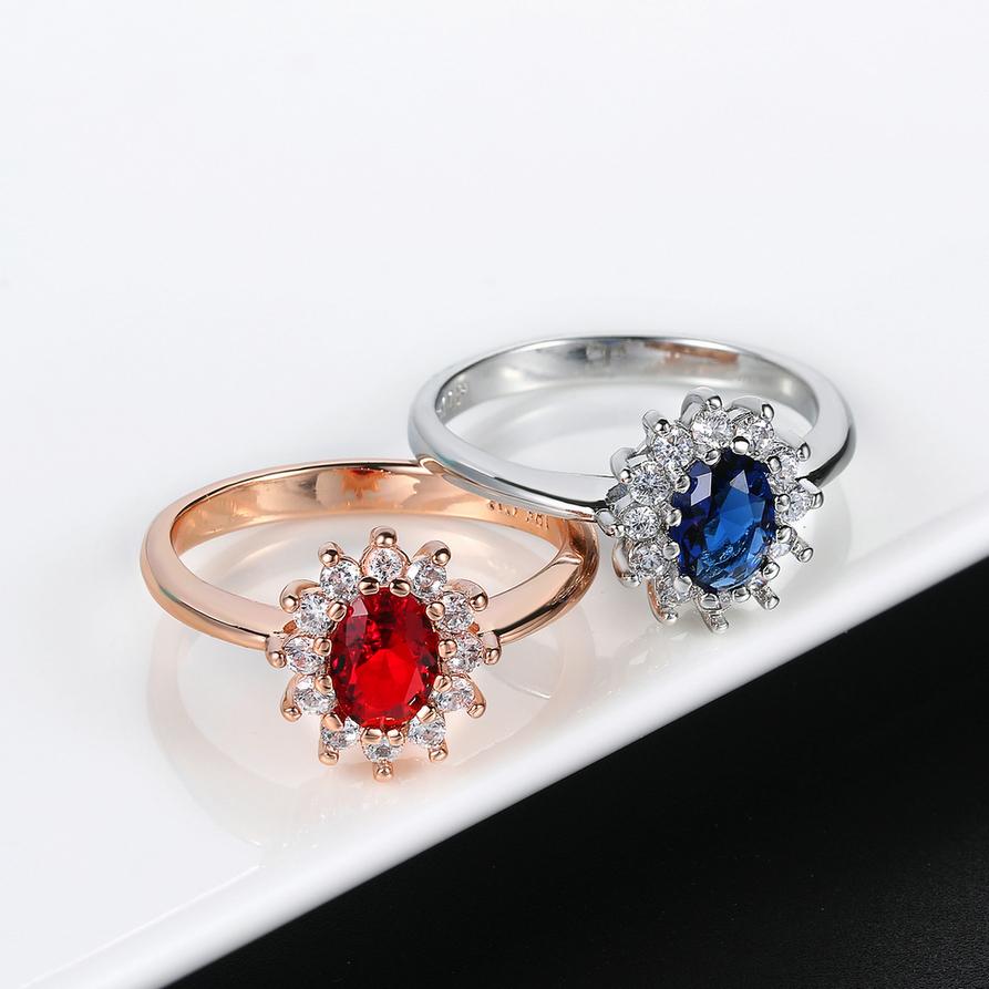 Princess Kate Rings For Women Blue Crystal Wedding Engagement Bridal Promise Marriage Ring For Bride Female Fashion Jewelry R076