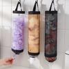 Wall Hanging Kitchen Organizer, Polyester Mesh Hanging Storage Bag, Collapsible Plastic Bag Holder for Countertop Clutter