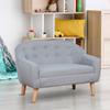 Children's Armchairs Kids Sofa 2 Seater Wood Frame Grey