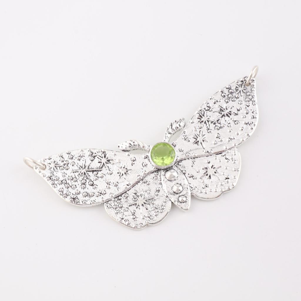 Rare Peridot Gemstone 925 Sterling Silver Jewelry Pendant 0.7" For Wedding Gift CP-35-6