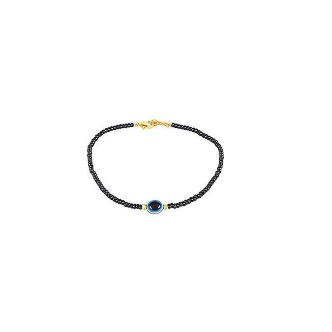 @ Black Beads With Blue Evil Eye Nazariya Anklet For Women and Girl Pack Of 2 SM135-60% OFF