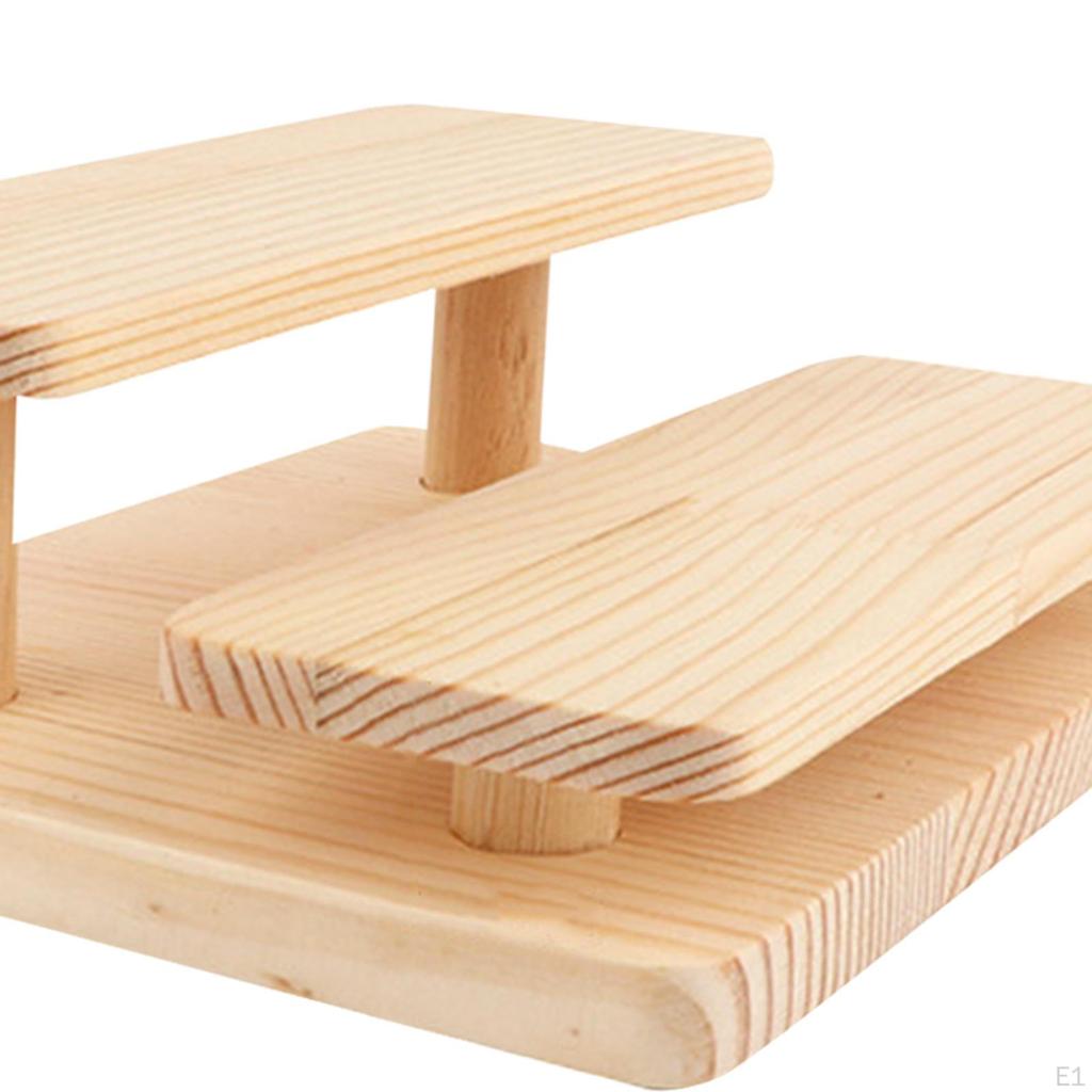 Display Riser Storage Organizer Cupcakes Holder Showcase Fixtures Wood Shelf Shelves for