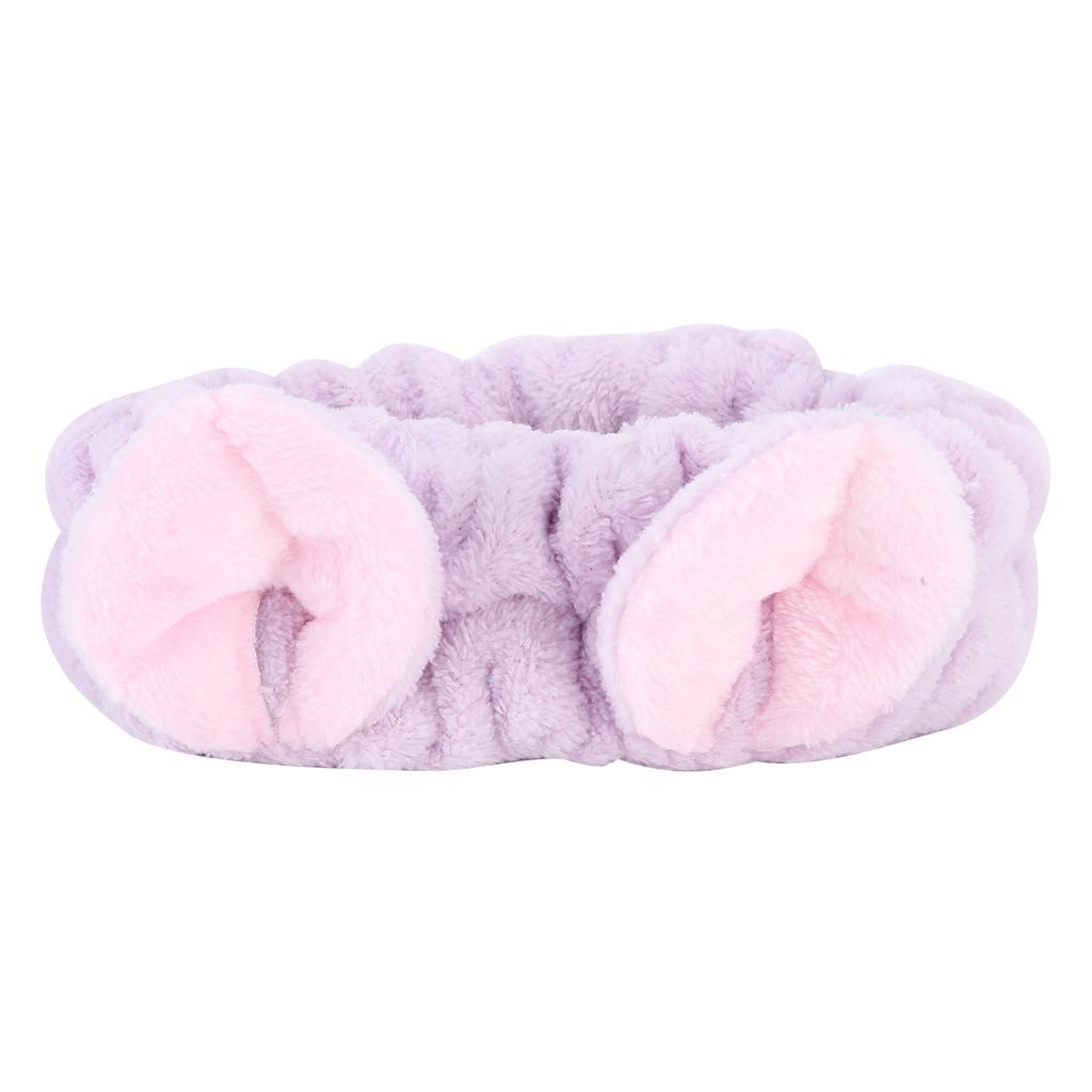 Hair Bands Cat Ears Shaped Soft Cloth Cute Headbands for Women Washing Face Make Up SpaPurple