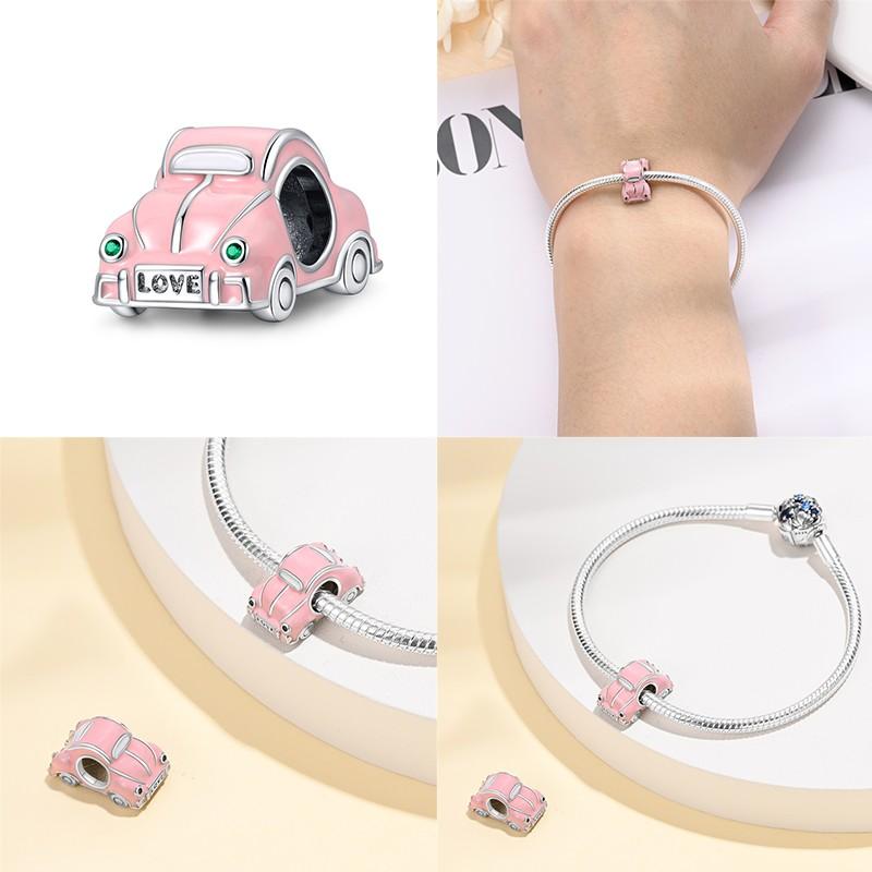 Copper Car Bicycle Romantic Travel Charm Bead Charms Compatible With Authentic Bracelets Do It Yourself Jewellery Making Ideal For Women Gift