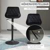 Bar Stool 2-Piece Set, Height-Adjustable, Rotatable, Bar Stools with Velvet Look, Counter Stools with Backrest, Diamond Tufting and Footrest for Bar